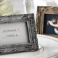 “Work of Art” Antique-Finish Place Card Holder / Photo Frame