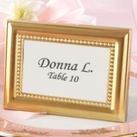 Gold Beaded Place Card Holder