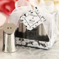 “Seasoned with Love” Heart-shaped Salt & Pepper Shakers