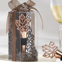 “Lustrous Leaf” Copper-Finish Bottle Stopper